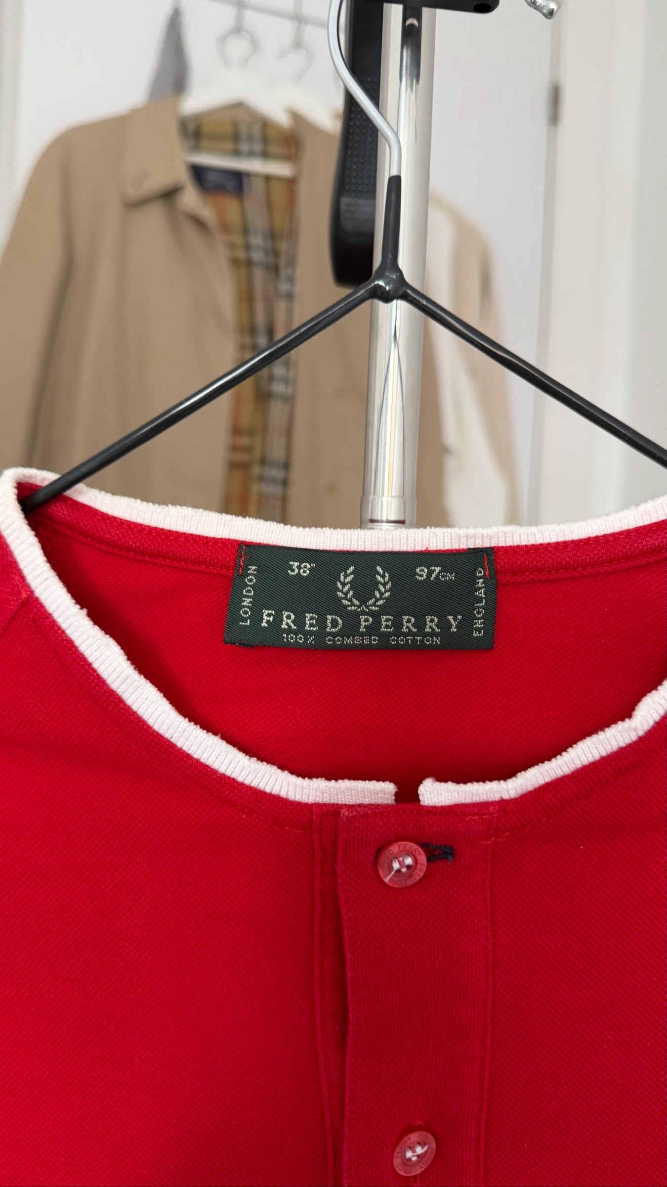Polo Fred Perry vermelho vintage tamanho P – photo 3